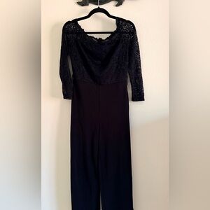 Elegant Black Lace Long Sleeve Jumpsuit